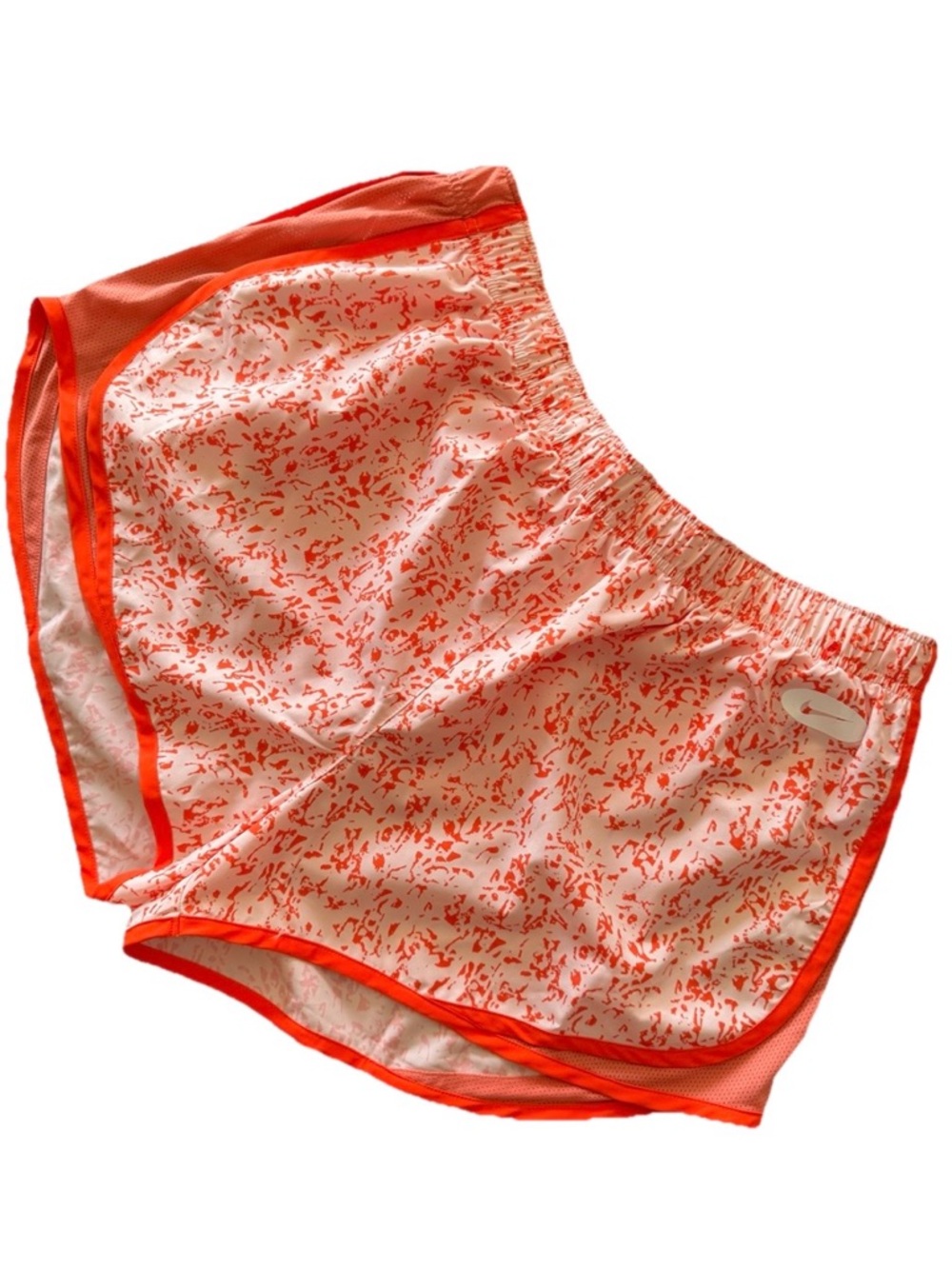 Nike Dri-FIT Tempo Icon Clash Running Shorts XL Orange White Print NWT 3”